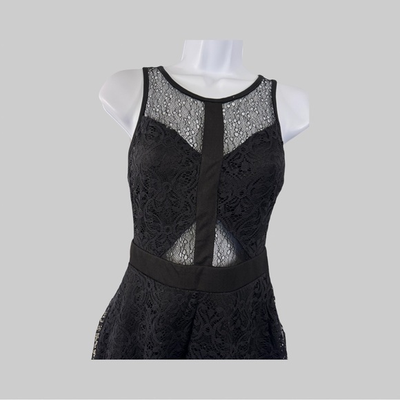 Material Girl Lace Overlay Black Sleeveless Party Mini Dress Size Small - Picture 2 of 9
